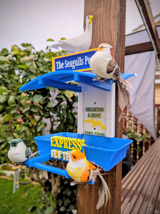 Brighton and Hove Garden Bird Feeding Station -  Garden Decor and Wild Bird Food Feeder  Gift for albion Fan- seagulls supporter present.