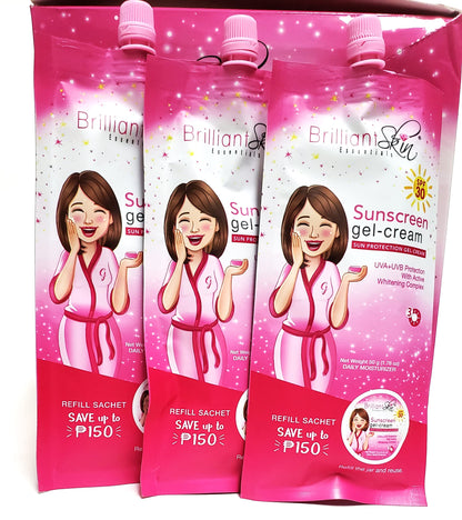Brilliant Skin Sunscreen Gel-Cream SPF 30 – Sachet Pack 3 x 50g | BRILLIANT SKIN ESSENTIALS