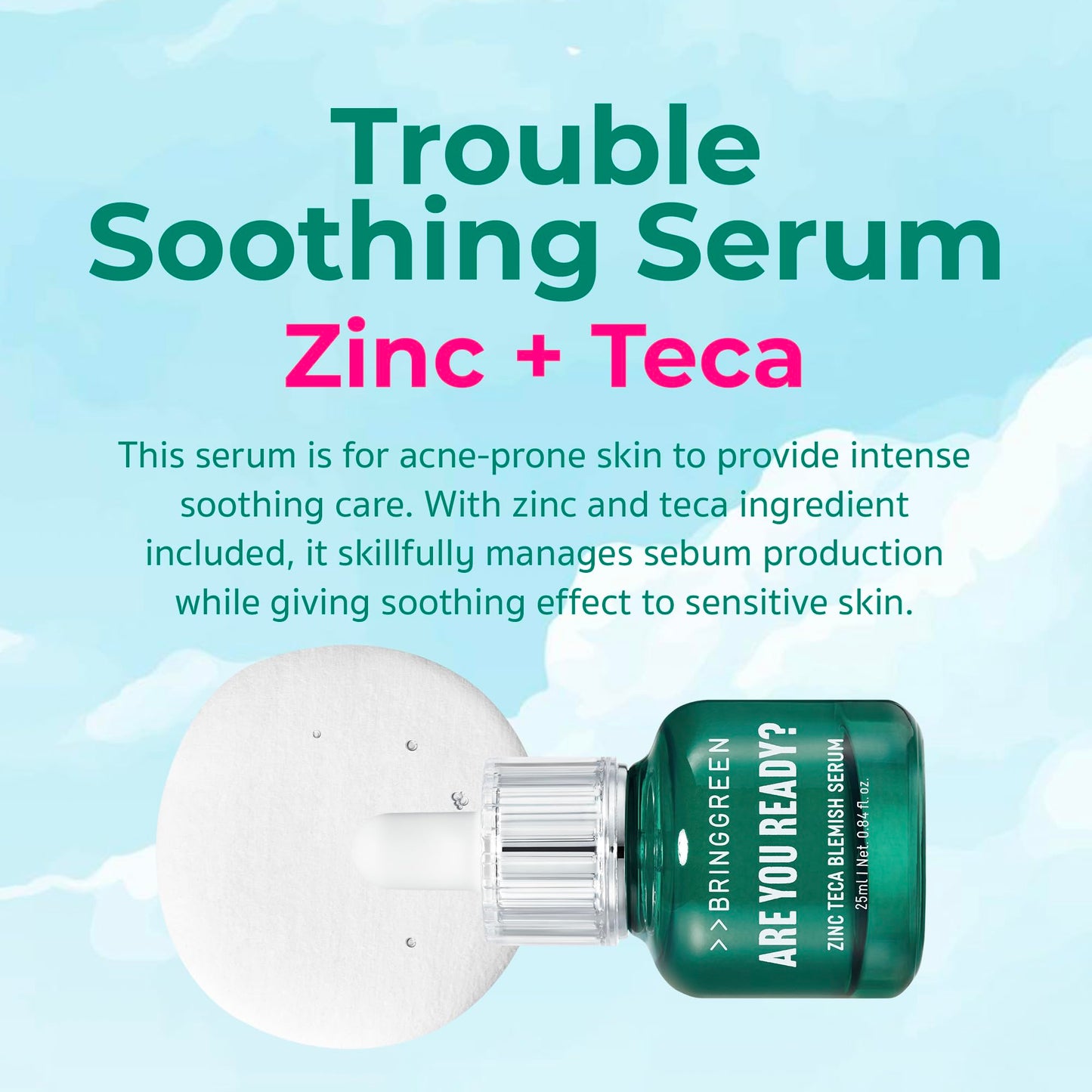 BRING GREEN X NETFLIX SQUID GAME Edition Zinc Teca Serum 25mL | Calming & Oil-Control Serum + Free Gonggi Game