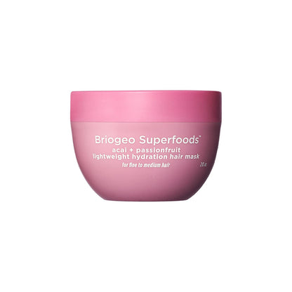 Briogeo Superfoods Acai + Passionfruit Lightweight Hydration Hair Mask – Deep Conditioner for Fine Hair, 2 oz | Vegan & Cruelty-Free