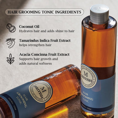 BRITISH M Hair Grooming Tonic – Volume, Texture & Natural Hold (10.82 oz)