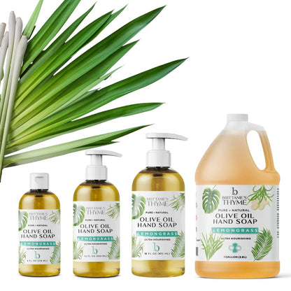 Brittanie’s Thyme Pure Castile Liquid Soap Refill – Lemongrass, 3x12oz | Dish, Hair & Body