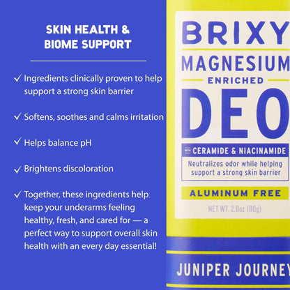 BRIXY Magnesium Deodorant - Aluminum Free, Skin-Friendly Odor Control