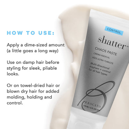 Brocato Shatter Chaos Paste, 6 Oz | Ultra-Firm Molding Paste for All Hair Types | Wet, Dry & Heat-Styled Looks