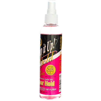 Bronner Brothers Pump It Up Spritz Gold Super Hold - 8 oz, Pack of 5