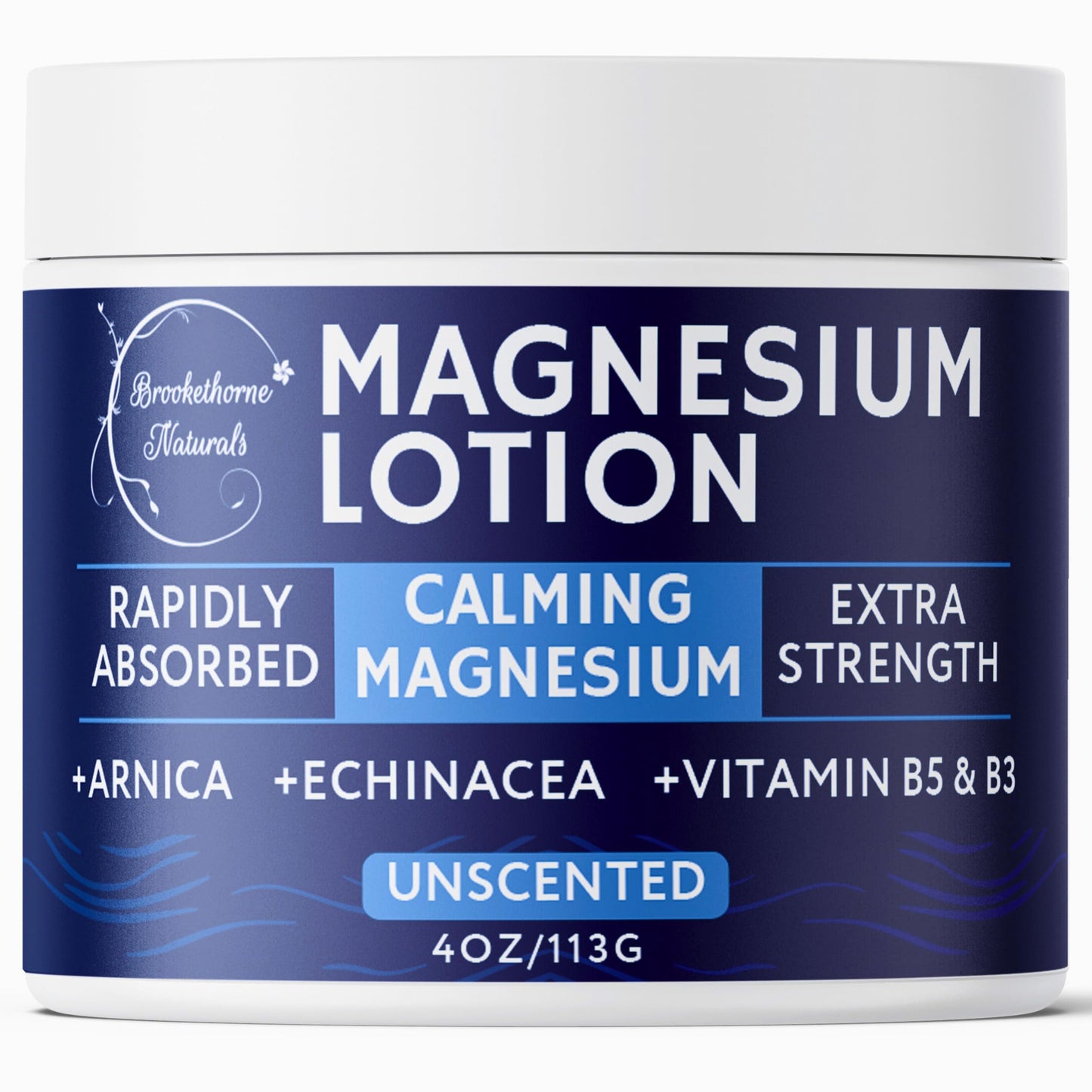 Calming Magnesium Lotion | Brookethorne Naturals – Fragrance-Free, Arnica & Echinacea, 4oz