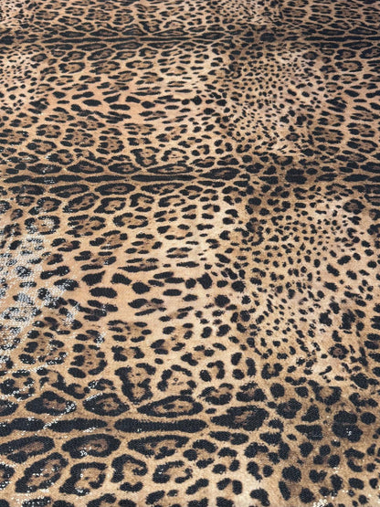 Brown Leopard Sequin Fabric by the Metre