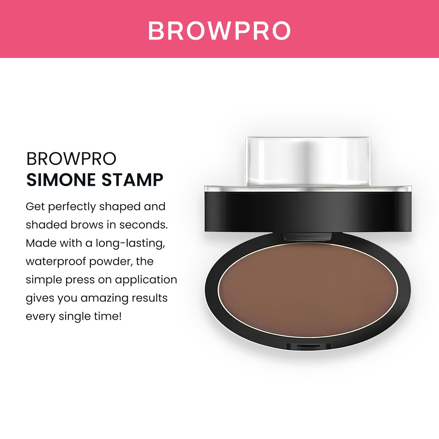 BrowPro Eyebrow Stamp Simone — Natural Arched Brow Powder, Waterproof & Long-Lasting