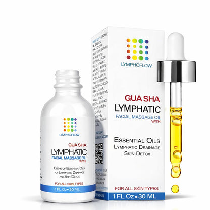 Bruizex Facial Lymphatic Drainage Oil for Gua Sha – Jojoba & Coconut Massage Oil, 1 Fl Oz