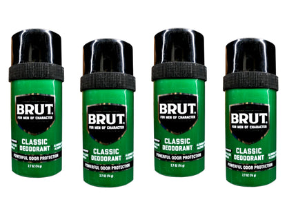 BRUT Classic Round Stick Deodorant 2.7 Ounces (Pack of 4) – Original Scent, All-Day Freshness