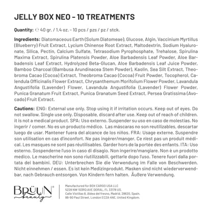 BRÜUN Peel-Off Jelly Mask NEO Set – 10 Treatments (Chocolate, Aloe Vera, Avocado & More)