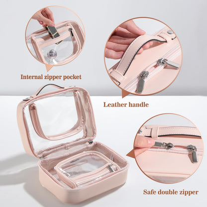 BS-MALL Travel Toiletry Bag - Premium Large Capacity, Multiple Compartments, Durable Pink Design