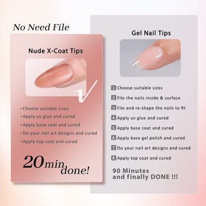 BTArtbox Press On Nails Medium — Soft Gel Almond Tips with Base Color, Ultra Fit & Stronger Adhesion