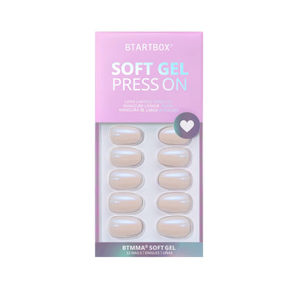 BTArtbox Chrome Press On Nails Short – Soft Gel, 16 Sizes, Glue & Tabs Kit