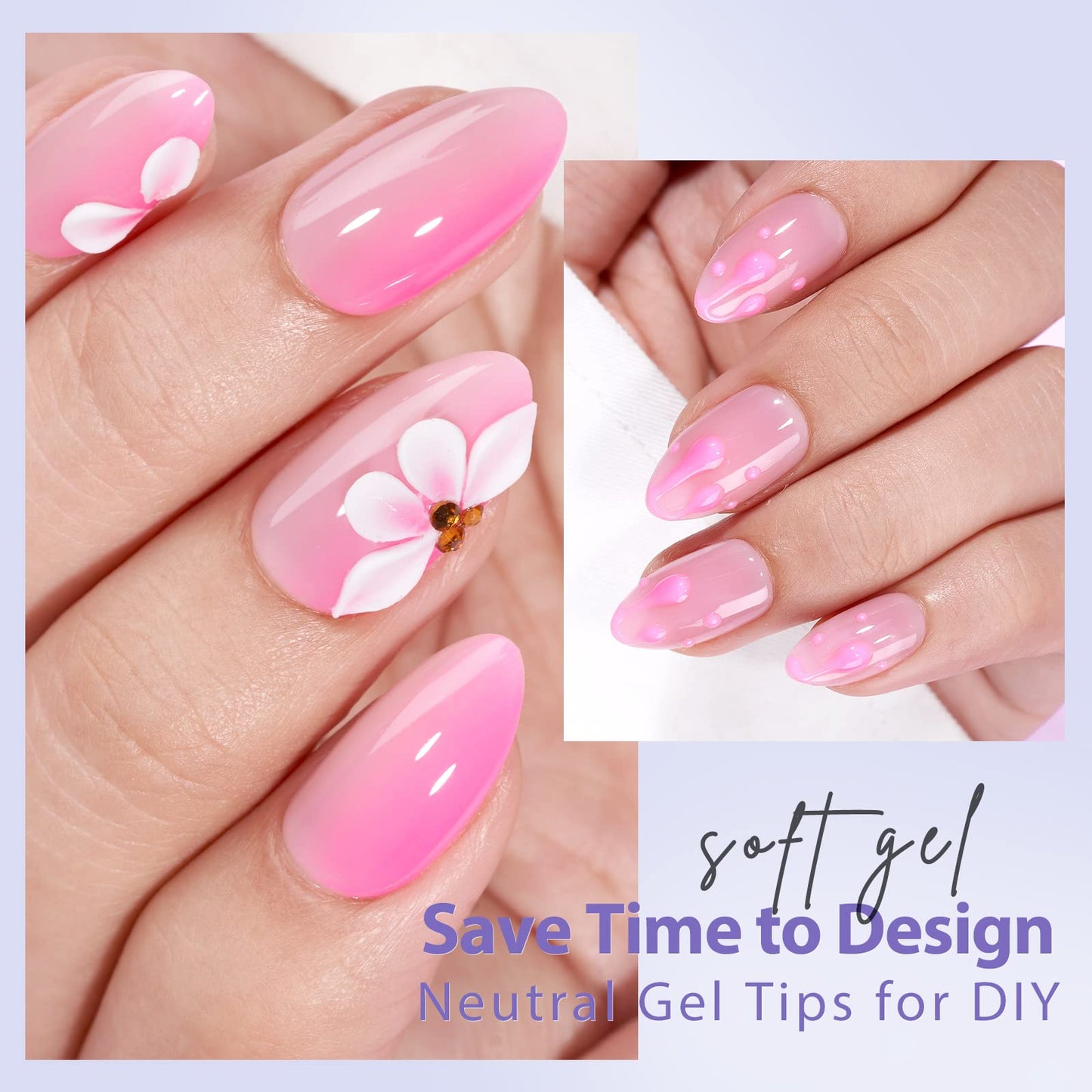 BTArtbox XCOATTIPS Matte Short Almond Nail Tips – Long Lasting Soft Gel, Soak Off