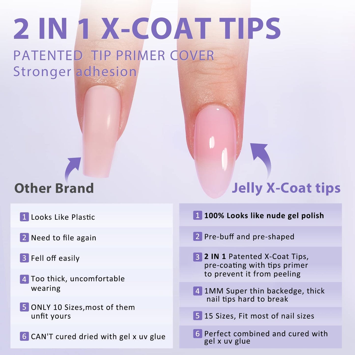 BTArtbox XCOATTIPS Matte Medium Almond Press-On Nails – Long-Lasting Soft Gel Extensions