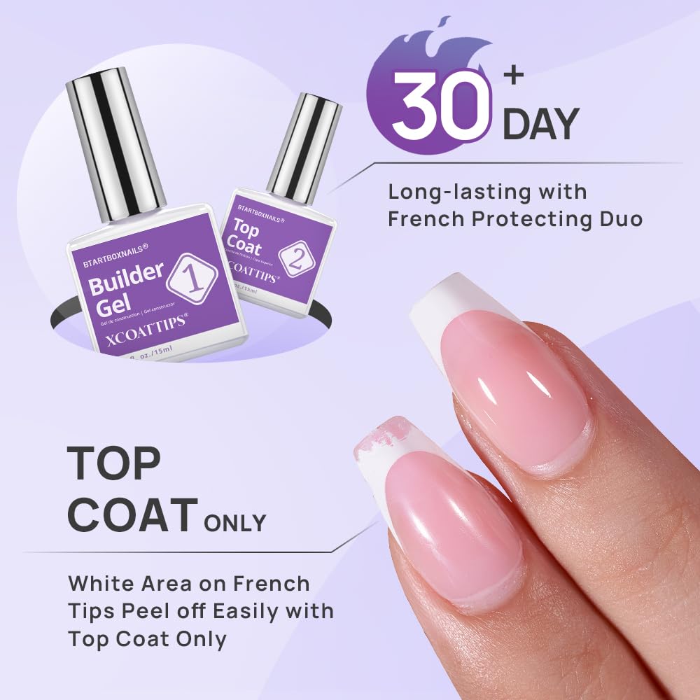 BTArtboxnails Builder Gel for French Tips – 30+ Days Protection Duo Kit