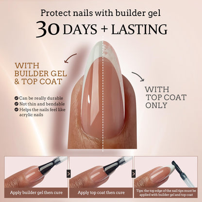 BTArtboxnails French Gel Nail Tips – Brown Medium Coffin XCOATTIPS