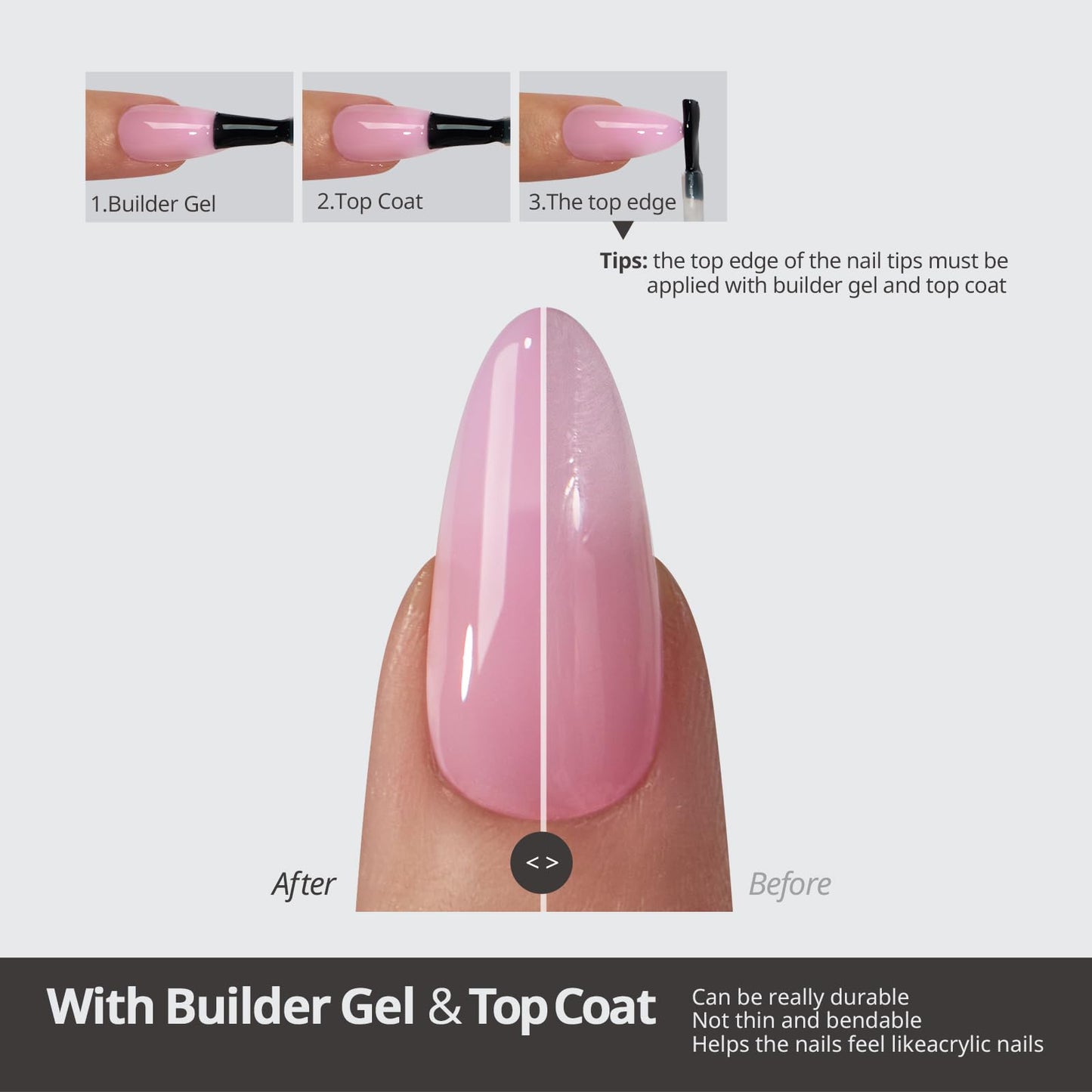 BTArtboxnails XCOATTIPS Bare 5-Shades Nude Press-On Nails – Extra Short Almond, 4-Week Wear, Easy Apply
