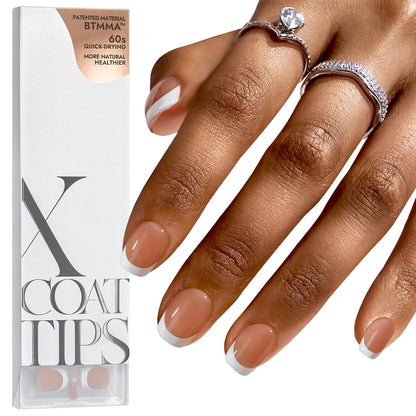 BTArtboxnails XCOATTIPS Brown Extra Short French Tip Press-On Nails