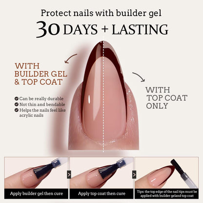 BTArtboxnails XCOATTIPS Red French Tip Press-On Nails – Almond Short Valentines, 160Pcs