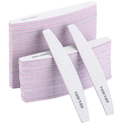 BTYMS 75 Pcs Nail Files & Buffers – 100/180 Grit Double-Sided Emery Boards Kit