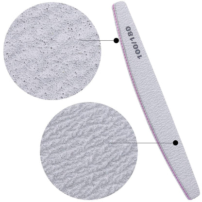 BTYMS 75 Pcs Nail Files & Buffers – 100/180 Grit Double-Sided Emery Boards Kit