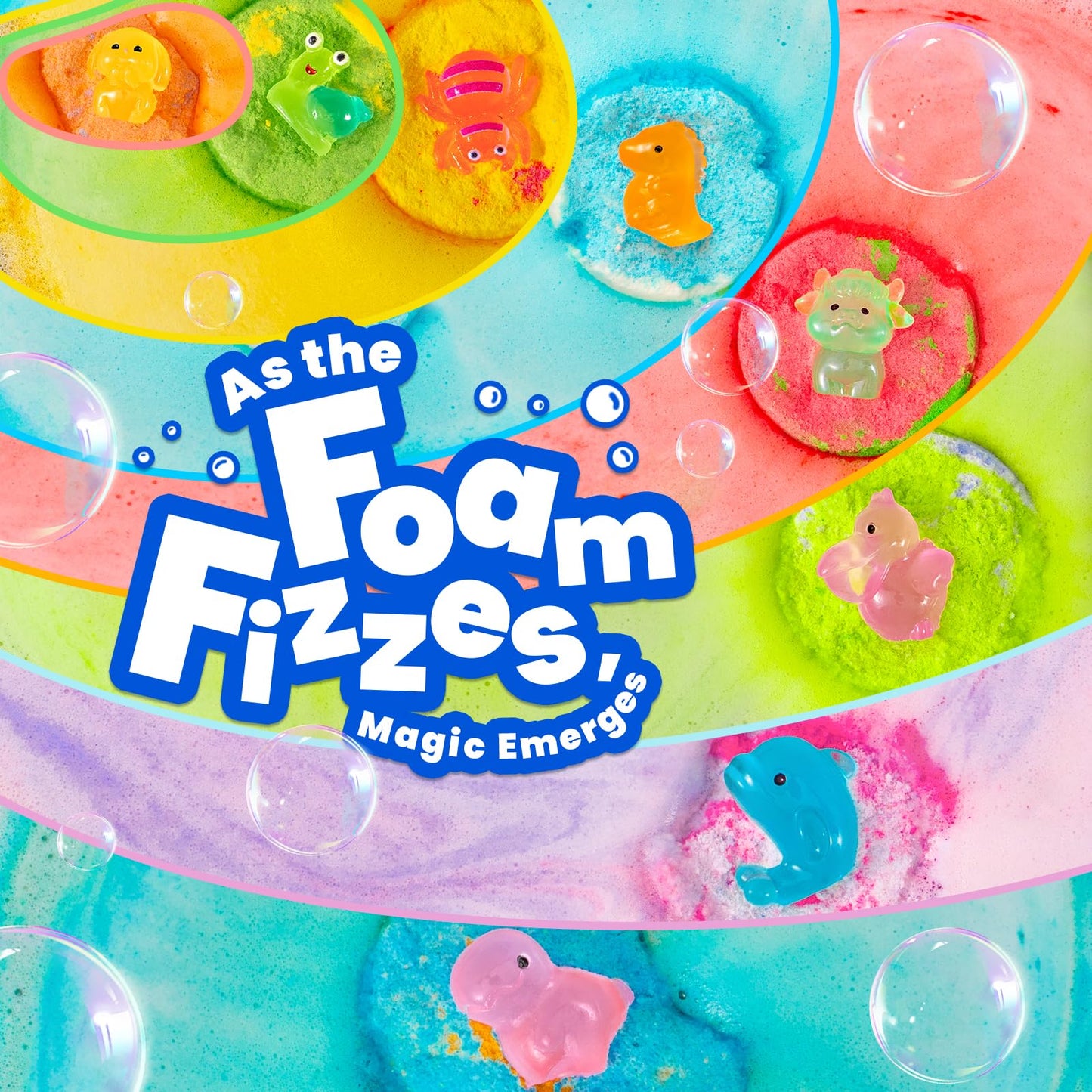 BubbleTail 32-Pack Bath Bombs for Kids – Glow-in-the-Dark Surprises, 8 Scents, 1.8-Inch Fizzes
