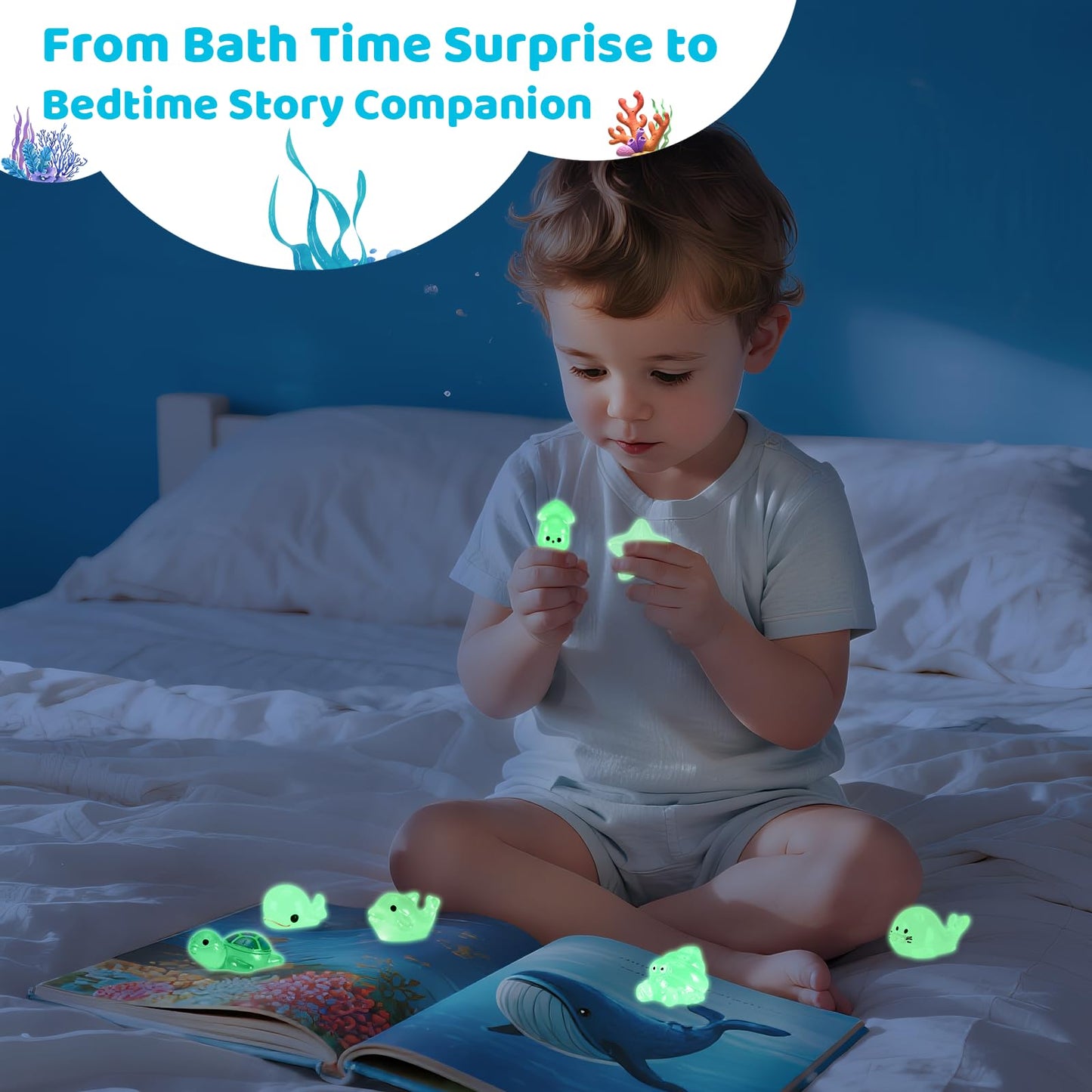BubFroo Shark Bath Bombs for Kids – 6 Pack with Surprise Glow-in-the-Dark Toys