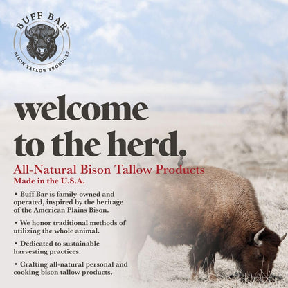 BUFF BAR Bison Tallow Lip Balm – Toasted Coconut | Moisturizing, Non-Habit | Big Crazy Buffalo
