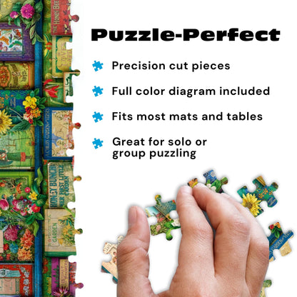 Buffalo Games Aimee Stewart Vintage Summer Books 1000-Piece Puzzle | Vibrant Florals & Library Shelf