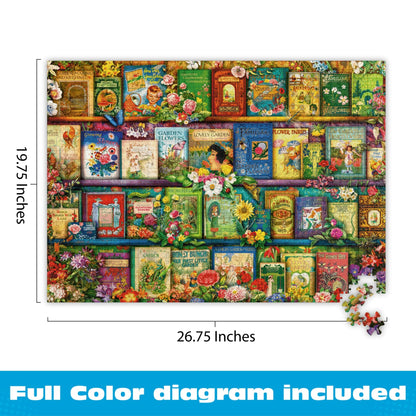 Buffalo Games Aimee Stewart Vintage Summer Books 1000-Piece Puzzle | Vibrant Florals & Library Shelf