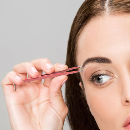 BuleVina Pink Lash Curler with Slant Tip Tweezer – Crystal Rhinestone Lash Curlers