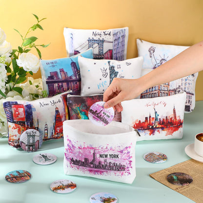 Bulyoou 18-Piece New York City Gift Set - Cosmetic Bags & Compact Mirrors