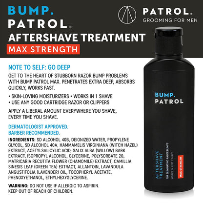 Bump Patrol Maximum Strength Aftershave Formula - Razor Bump & Irritation Solution - 4 Ounces