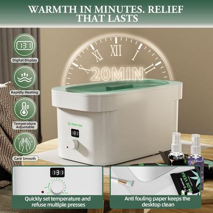 BUMPLYBEE 7000ml Paraffin Wax Machine for Hands & Feet | Aloe Vera Refills Included | White Home Spa Kit
