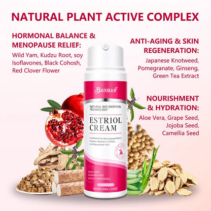 BUNUSS Estriol Face Cream for Women – Natural Bioidentical Moisturizer with Wild Yam