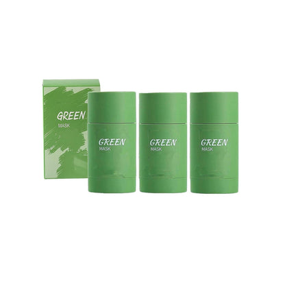 Bupposes Green Tea Face Mask Clay Stick – Deep Cleanse, Oil Control & Moisturizing (Green 3PC)