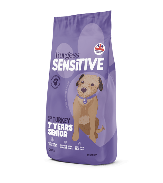 Burgess Sensitive Senior 7+ Dog Turkey 2kg