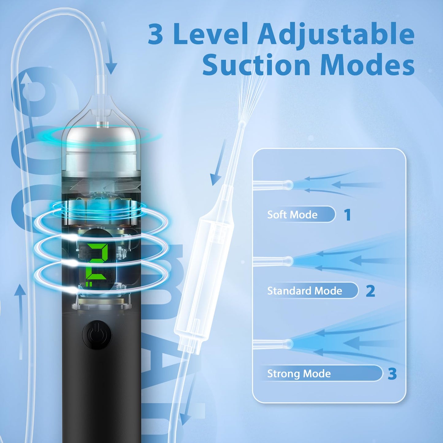 B.urHero Ear Vacuum Remover — 3-Level Suction, Rechargeable Ear Wax Removal Kit