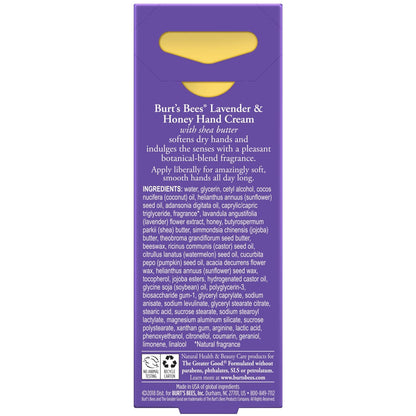 Burts Bees Lavender & Honey Hand Cream with Shea Butter — 4 x 1 oz
