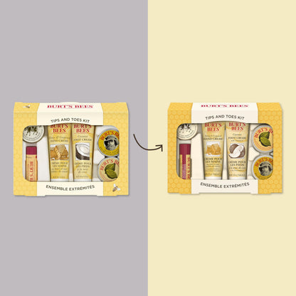 Burt's Bees Tips and Toes Gift Set — 6 Travel-Size Skincare Essentials in Gift Box