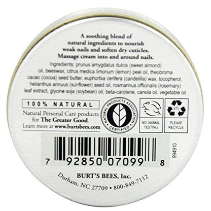 Burt's Bees Lemon Butter Cuticle Cream with Vitamin E — Nourishes Nails & Softens Dry Cuticles, 0.6 oz Tin, 4 Pack