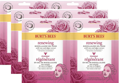 Burt's Bees Renewing Biocellulose Gel Face Mask – 6 Count Value Pack