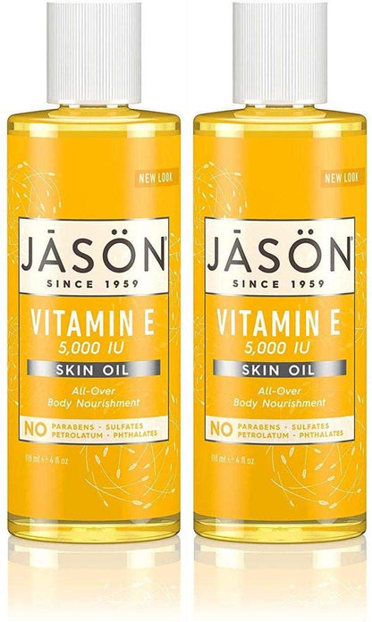 BUTO Jason Naturals Vitamin E 5000 IU Skin Oil – Pack of 2 (4 oz Each)