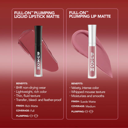 BUXOM Full-On Plumping Liquid Matte Lipstick – Comin' Up Roses