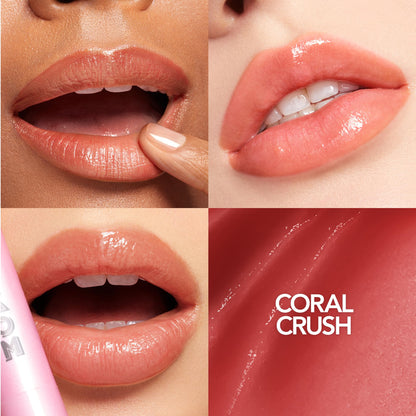 BUXOM Full-On Plumping Lip Glow Balm Coral Crush - Hydrating Lip Tint & Plumper