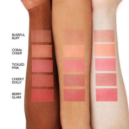 BUXOM Plump Shot Peptide Plumping Blush – Coral Sheer | Cream-to-Powder, Buildable Color