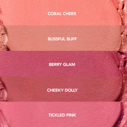 BUXOM Plump Shot Peptide Plumping Blush Tickled Pink – Cream-to-Powder, Buildable Color