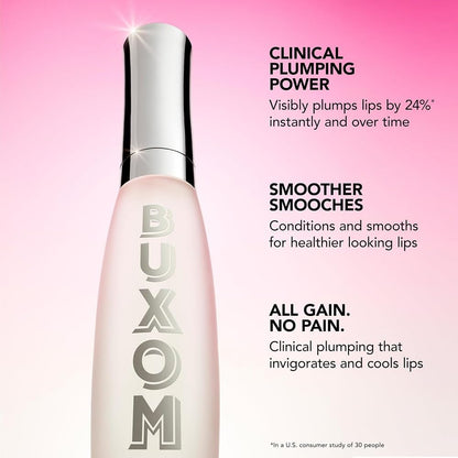 Buxom Plump Shot Lip Serum – Clear Filler Gloss with Shimmer Chrome Tints | 24% Plump